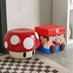 【正規品】マリオ キノコスツール ホームドア 靴交換スツール かわいい 子供用 小さなスツール サイドスツール