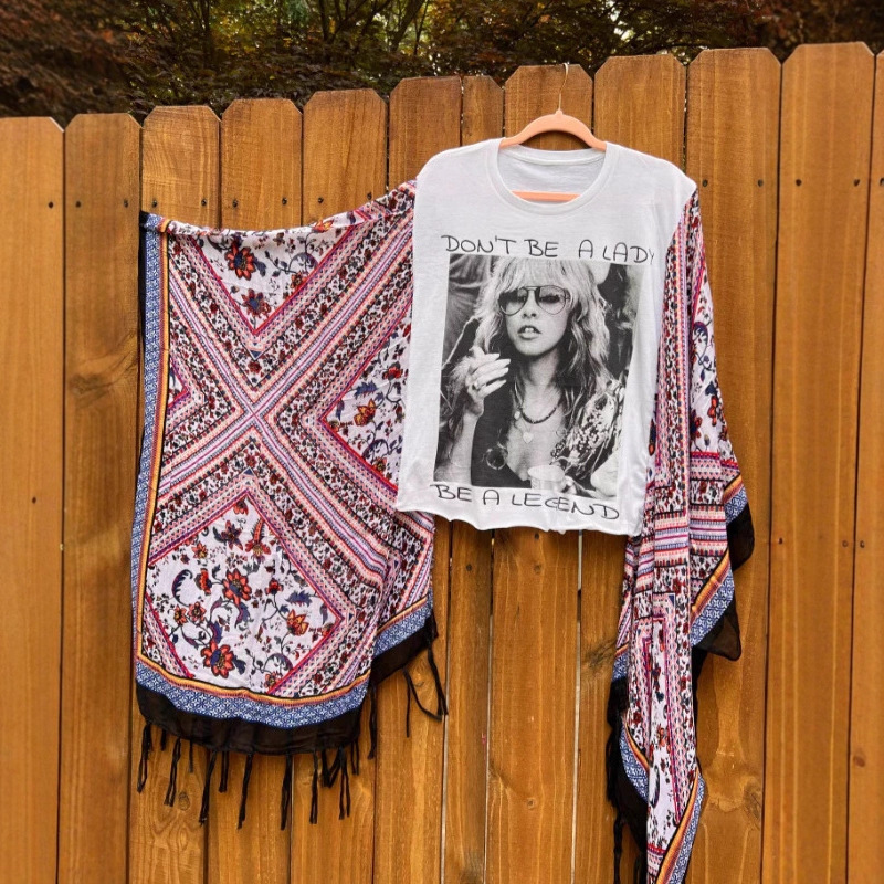 European and American 2025 Amazon Bohemian Style New Literary and Artistic Small Fresh Polyester Women's Ethnic Style Women's T-Shirt