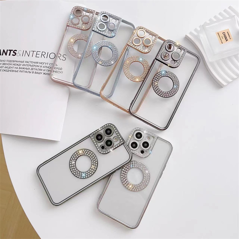 Simple Style Round Tpu Rhinestone   Phone Cases display picture 1