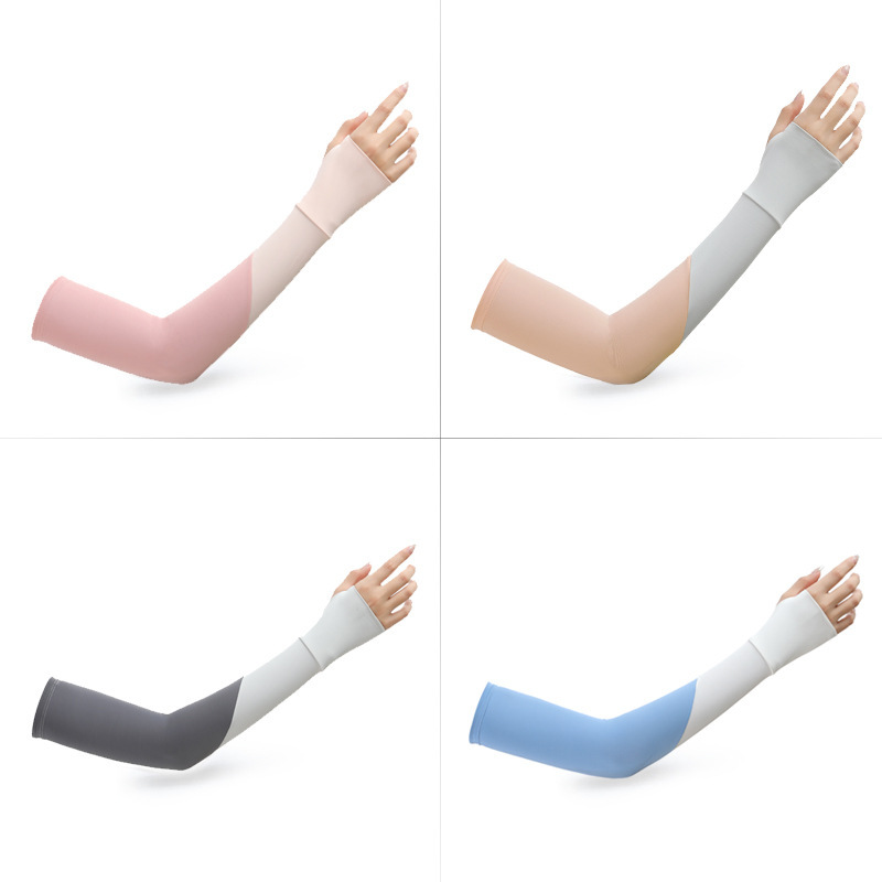 Mangas de hielo con protección solar, mangas delgadas para mujer, mangas de mano resistentes a los rayos UV de todo fósforo de moda, protección de los brazos largos para la conducción en verano