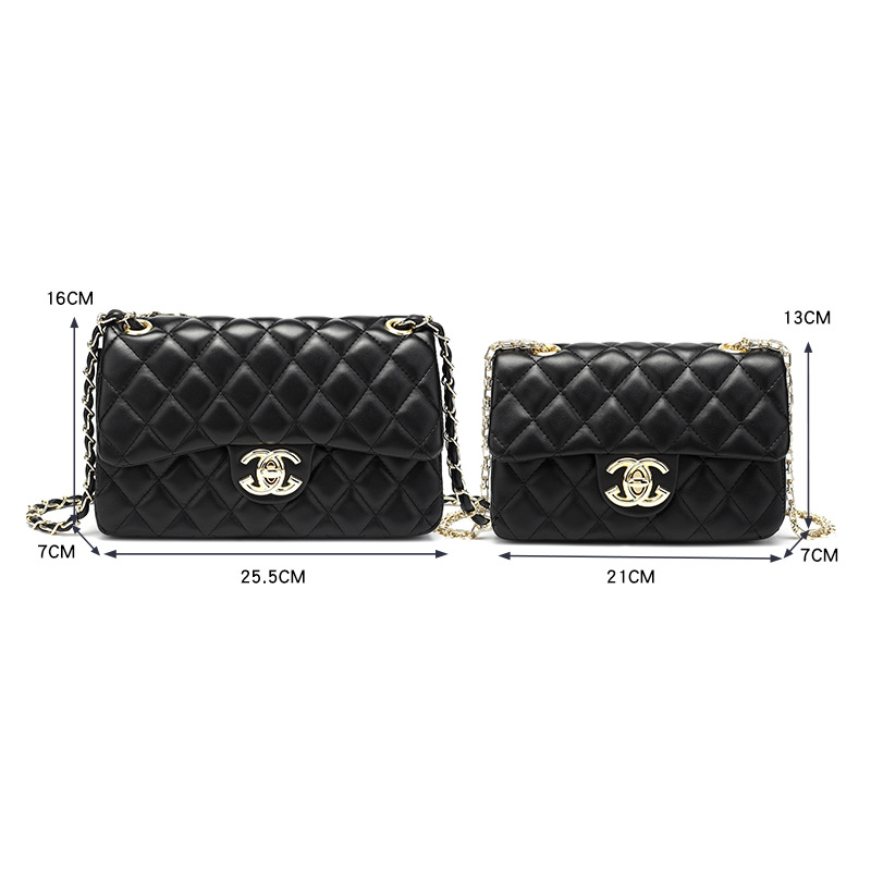 Genuine Leather Quilted Small Square Bag New Women's Versatile Crossbody Bag Summer Shoulder Bag 2026 - Thumbnail 3