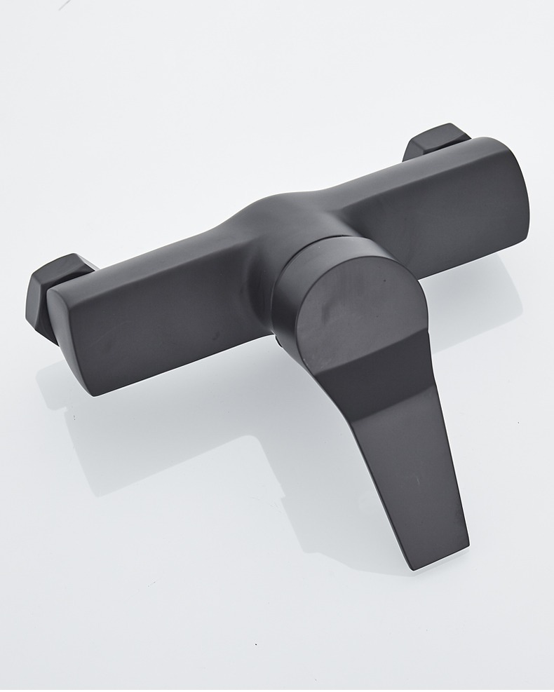Black shower faucet, bathroom water heater, bath, shower head, faucet, cold and hot water mixing valve undefined