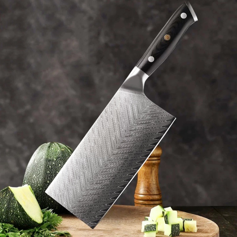 大马士革钢锋利家用多功能中式菜刀日式锋利厨师刀厨房料理小菜刀