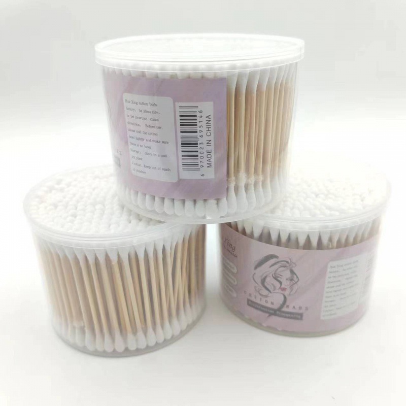 Hispones de algodón de doble cabeza para maquillaje y desmaquillaje, bastones de algodón desechables para limpieza de orejas, bastones de algodón higiénico y desinfectante, bastones de madera, bolas de algodón
