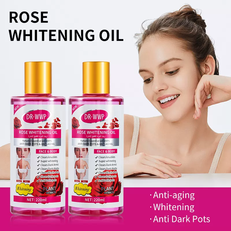 WWP跨境玫瑰精油身体按摩油通经络推拿滋润提亮肤色按摩精油220ml