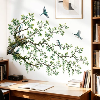 植物大树跨境热销绿植背景墙装饰壁画贴客厅沙发可移除墙贴 69457