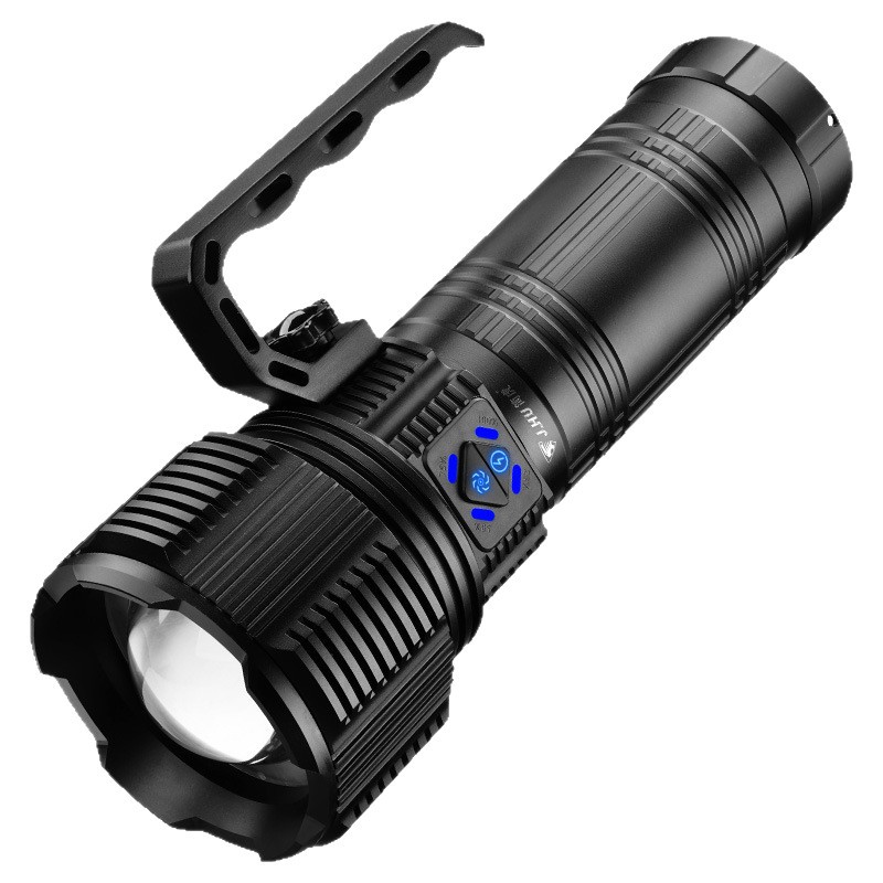 Nueva linterna portátil de alta potencia, linterna láser superbrillante al aire libre, batería de carga, linterna de patrulla de expedición
