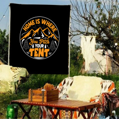 Carefully selected canvas hanging flag outdoor camping hanging flag background cloth Oxford cloth outdoor camp flag party camping door head