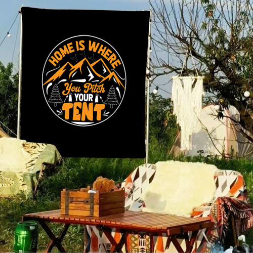 Carefully selected canvas hanging flag outdoor camping hanging flag background cloth Oxford cloth outdoor camp flag party camping door head