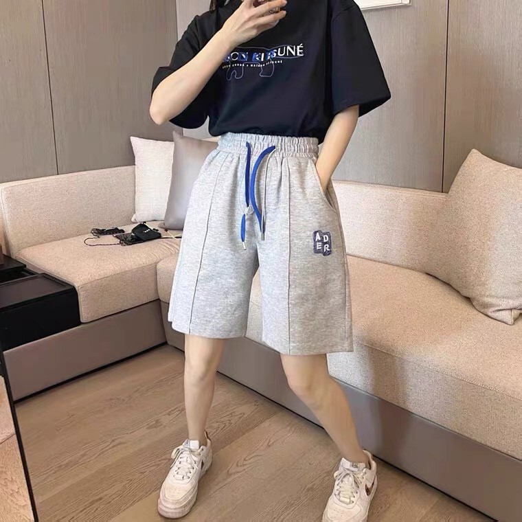 Ader Shorts for Women 2026 Summer New Men's Loose Drawstring Letter Print Couple Casual Pants Mid-Waist Shorts