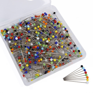 SOURCE Factory high quality colored glass pearlescent needle pin manual sewing accessories high temperature resistant positioning needle