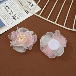 Casual New Design Crystal Beaded Mesh Flower DIY Handmade Headwear Corsage Clothing Accessories Jewelry in Stock