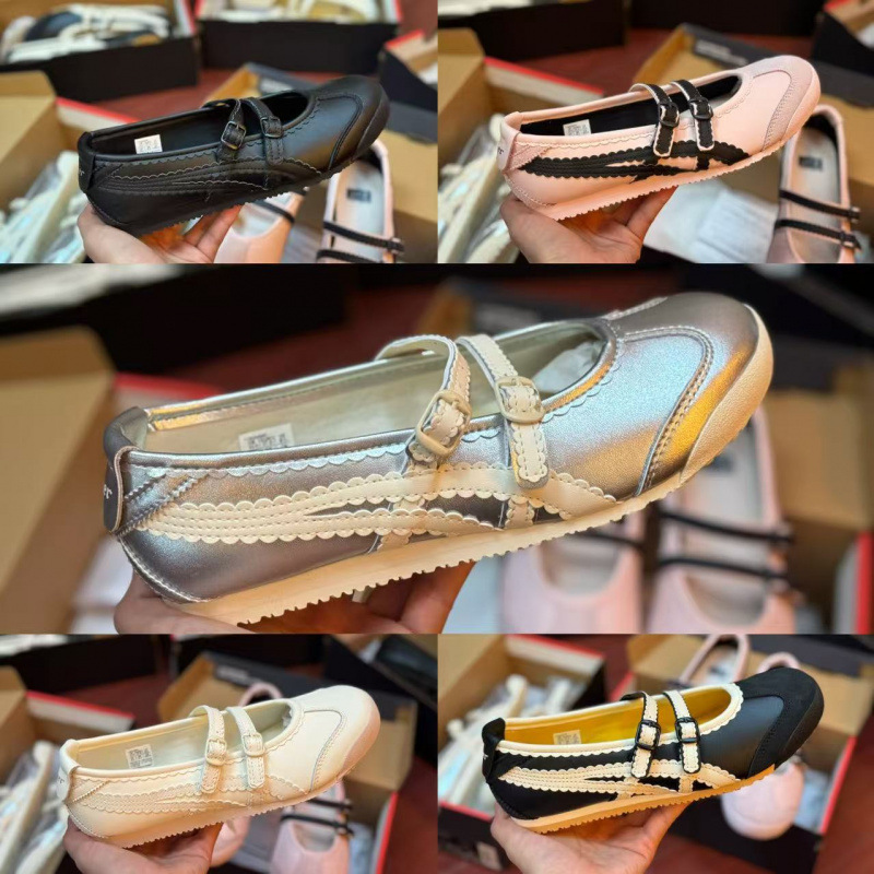 春秋季2025新款Tiger鬼冢虎休闲鞋女玛丽珍芭蕾鞋