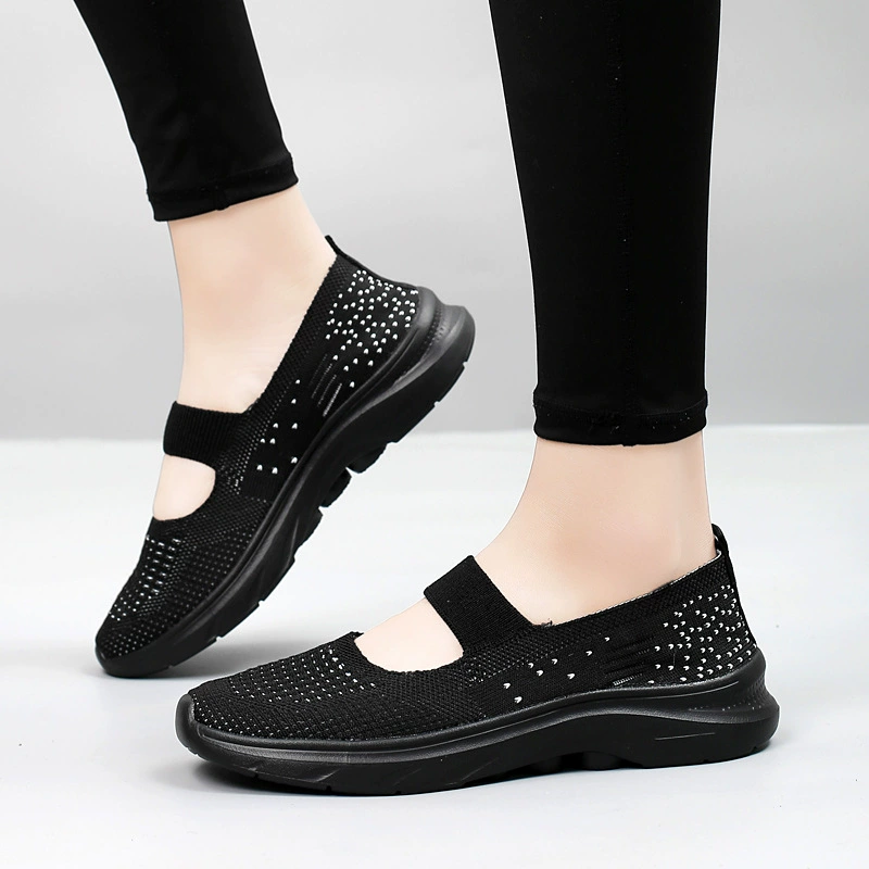 Новая весенняя женская обувь, спортивная обувь с сетчатой ​​вязкой, повседневная обувь на дышащей подошве, повседневная удобная сетчатая обувь на мягкой подошве для улицы.