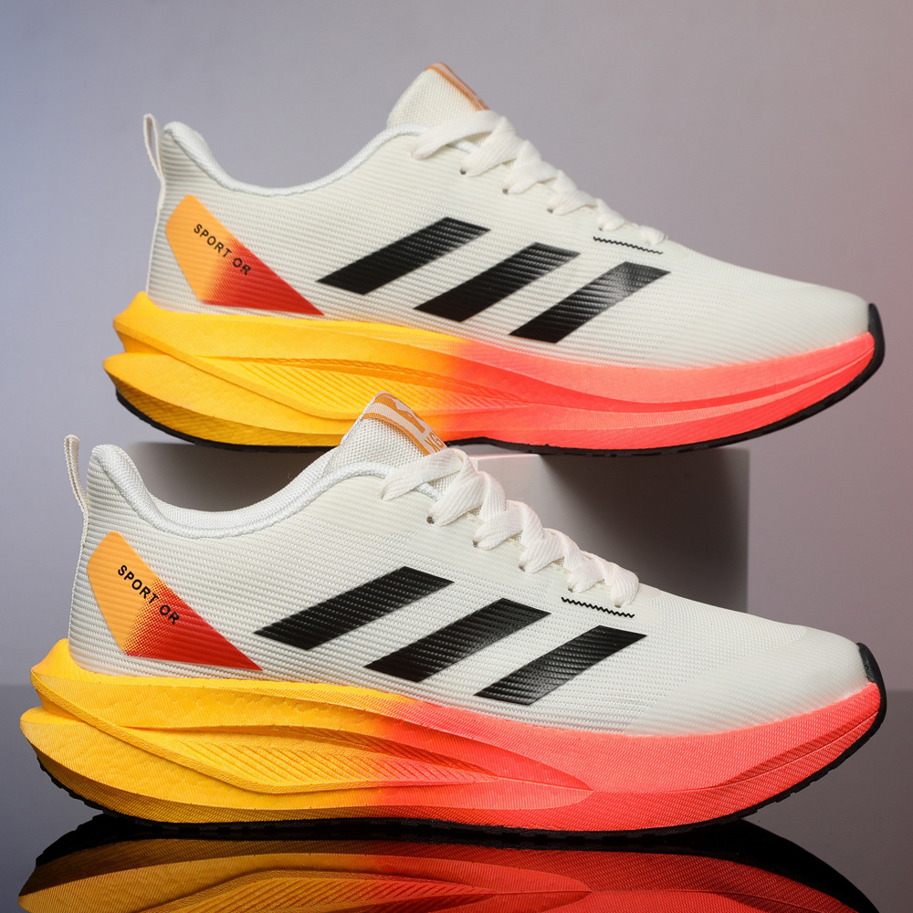 Tiktok Trending Couple Shoes, Ultra-Light Carbon Plate Running Shoes for Men and Women, Trendy Versatile Three-Stripe Casual Sports Shoes
