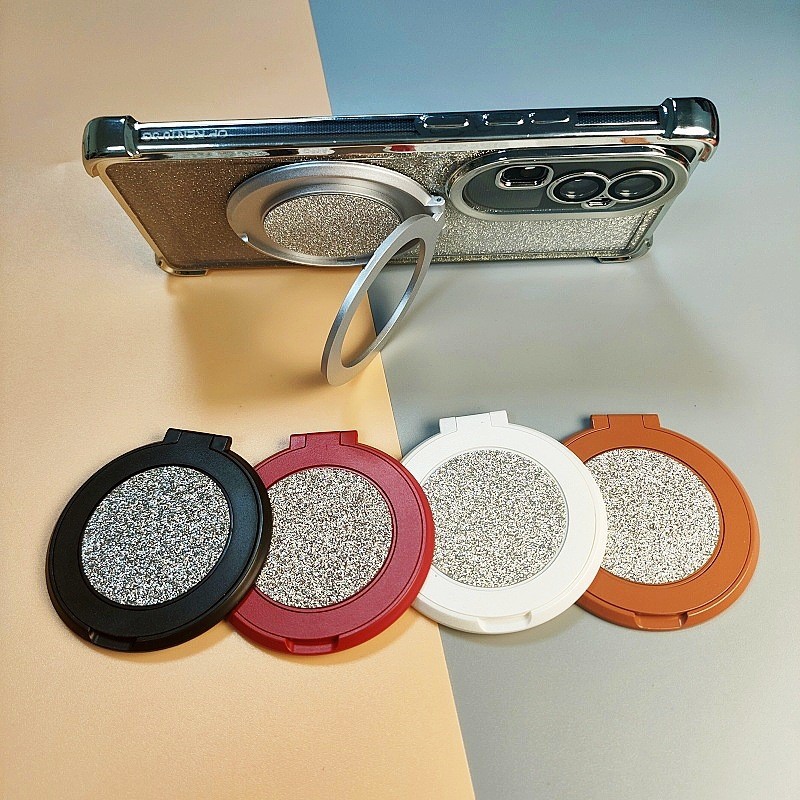 New Mobile Phone Case Foldableing Glitter 360-Degree Rotating Desktop Fulcrum Bracket Adhesive Back Sticker Disc Bracket