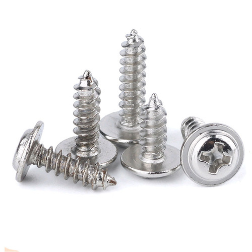 Nickel-plated cap screw with round head, washer, self-tapping screw, cross recessed, countersunk head, self-tapping screw M3/M4/M5