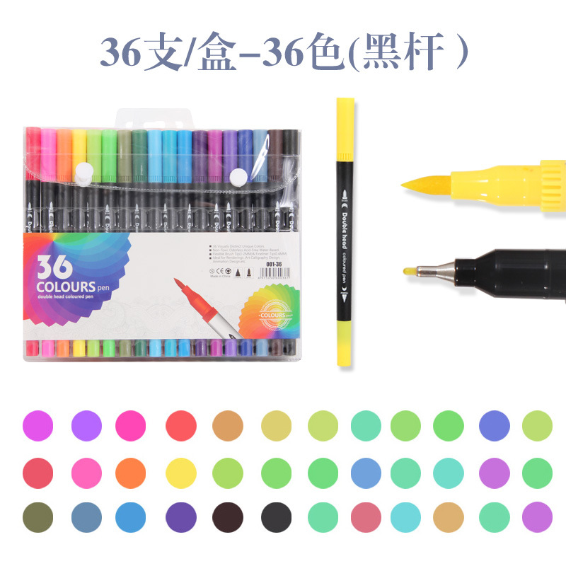 Especial transfronterizo para Amazon productos calientes pluma de acuarela de doble cabeza rotulador de cabeza suave pintura a base de agua traje de Arte de 120 colores