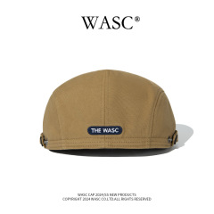 日系做舊復古前進帽遮陽帽子大頭圍純色百搭保暖貝雷帽韓系高端