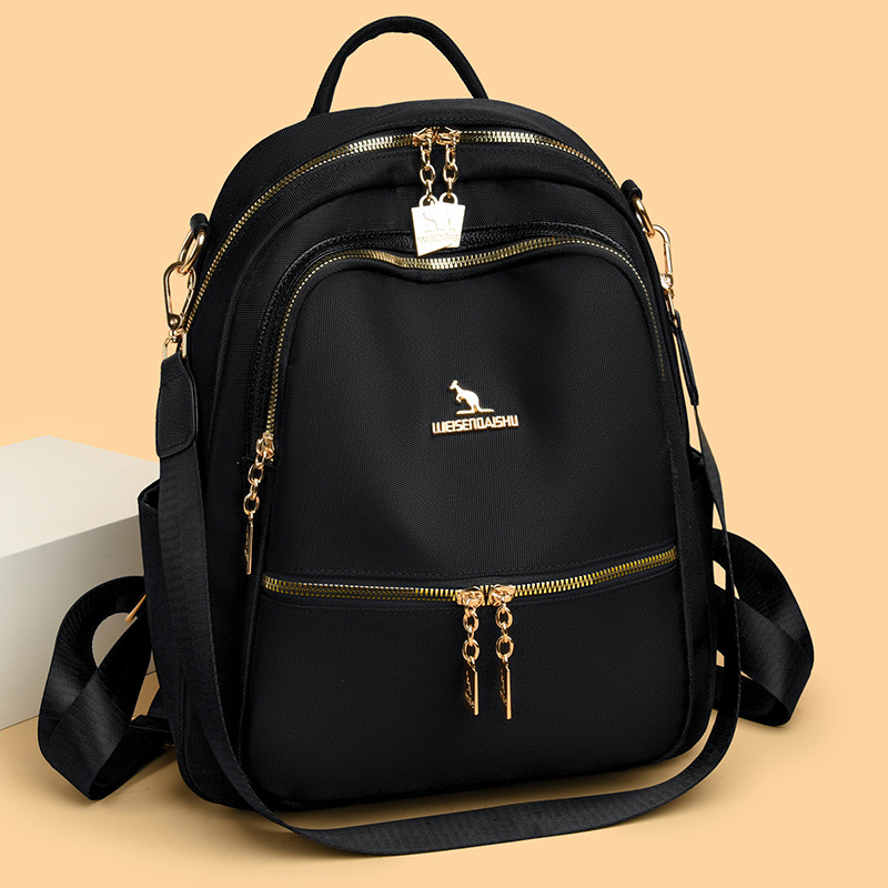 防水布袋鼠双肩女包包便宜卖多功能直播女旅行背包大容量优质书包