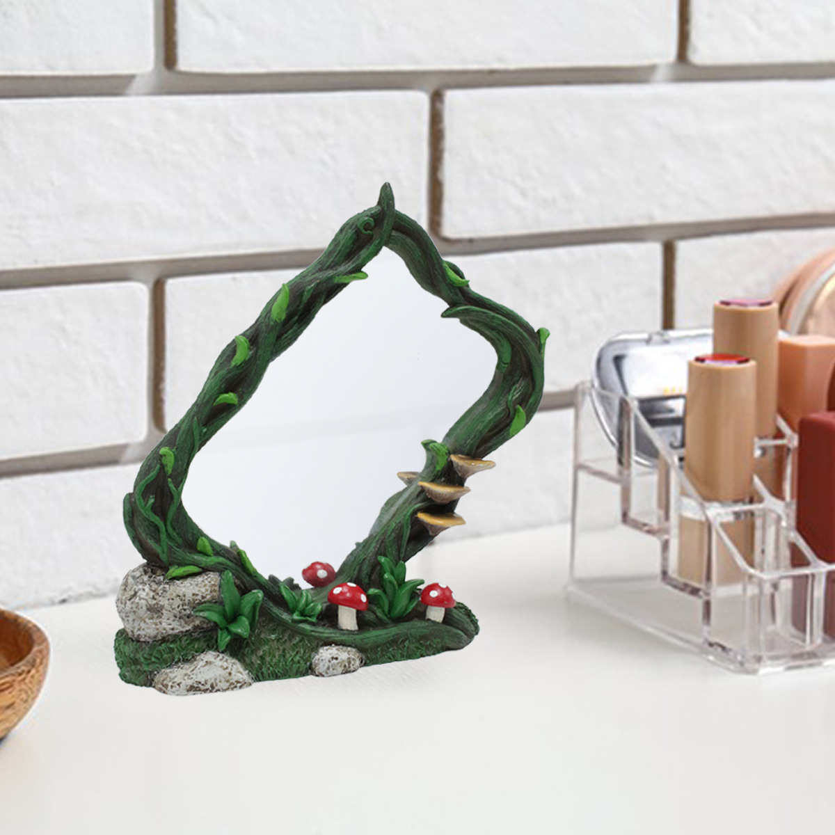 Cross Mirror Hot Selling Resin Tree Vine Square Makeup Mirror Home Tree Vine Elements Mirror Ornaments Bedroom Decoration Housewarming Ceremony