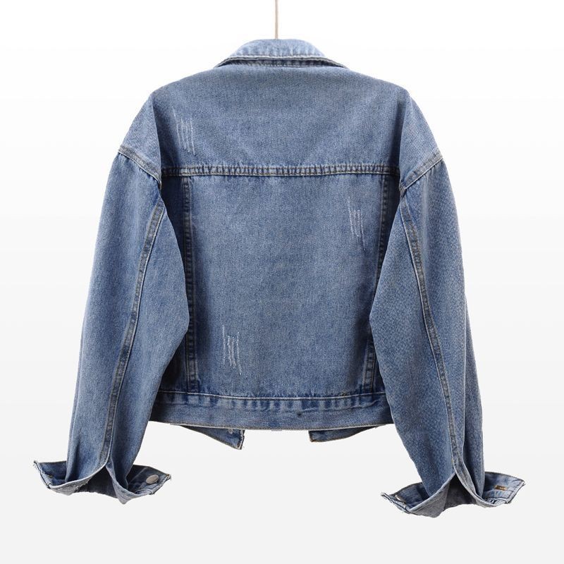 Women's Classic Denim Jacket – Versatile Light Wash Slim Fit Jean Jacket With Button Front_voghion.com