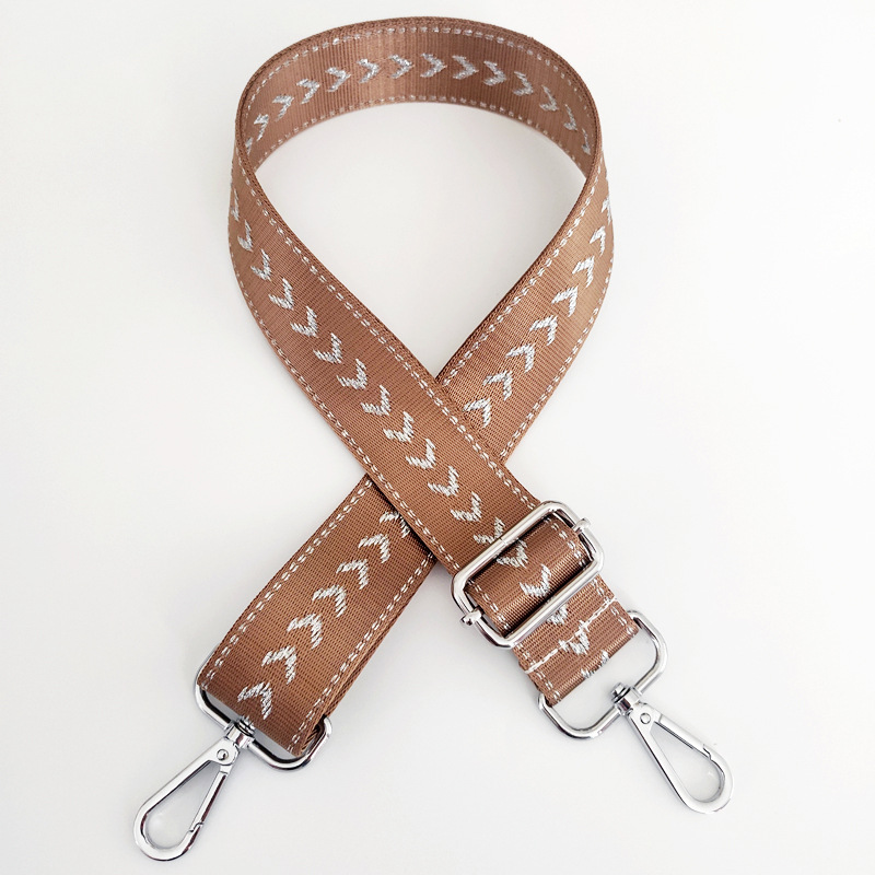 Vintage Style Style Square Shape New Nylon Silver String Arrow Wide Shoulder Strap Adjustable Shoulder Crossbody Women Bag Accessories Bag Strap Replacement Long Strap