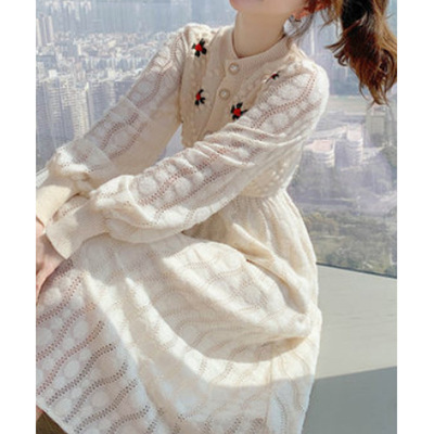 Long elegant knitted dress
