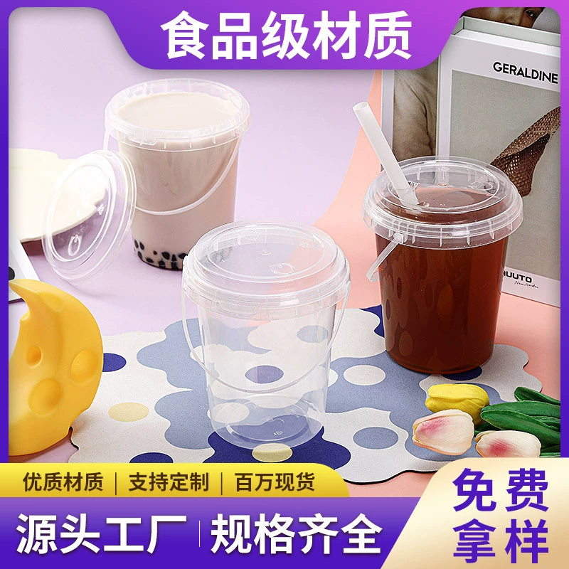 1000 мл пищевой сети красный чай с молоком ведро чашка Bawang чашка фруктовый чай l бочка для напитков оптовая продажа