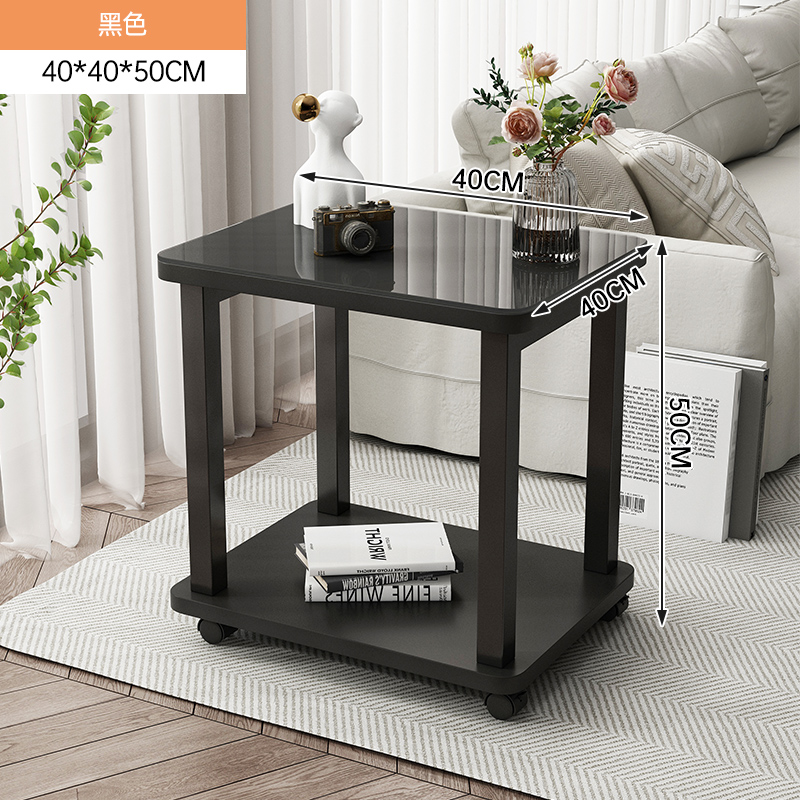 블랙 40*40*50cm [이동바퀴 포함★강화유리 조리대]