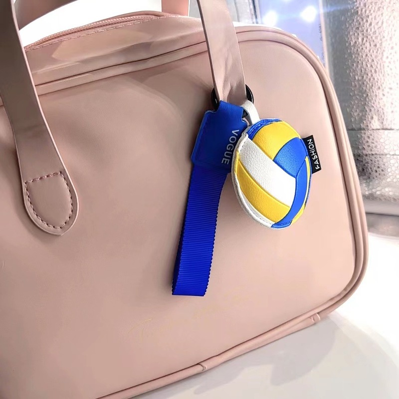 新しいバレーボールペンダント卸売レディースバッグスポーツ周辺ペンダントジュエリーアクセサリーシミュレーションバレーボールキーホルダー|undefined