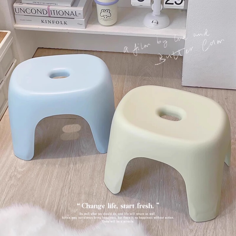 小さなスツール家庭用プラスチック肥厚リビングルームコーヒーテーブルベンチ子供用バスルームバススツールバスルーム靴交換椅子|undefined