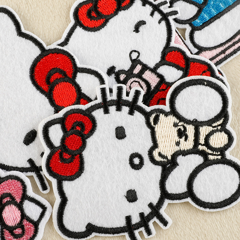 Duoku コンピュータ刺繍漫画猫子供服アクセサリー衣類パッチステッカー DIY アクセサリーハンドブック刺繍布ステッカー|undefined