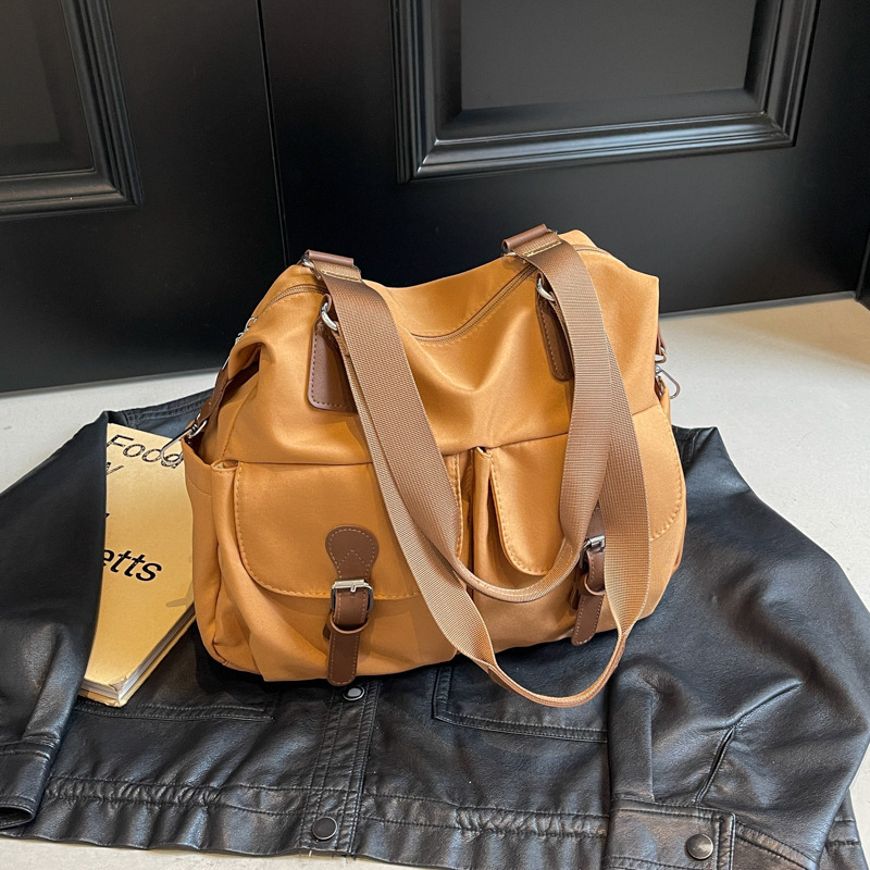 Bolso de tela de nailon, bolso de hombro, bolso de ocio simple, bolso de mensajero de moda para estudiantes universitarias