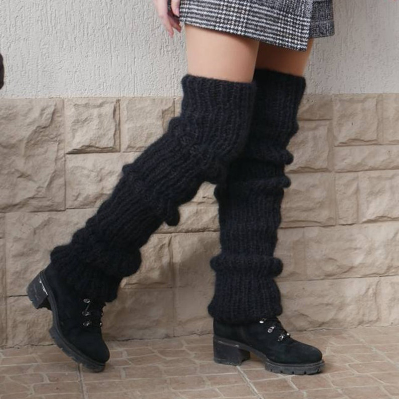 Mohair Long Pile Socks Naisten muoti Rennot neulotut sukat_voghion.com