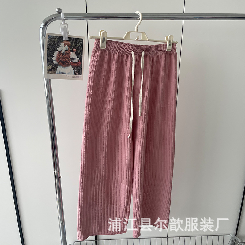 Pantalones blancos de piernas anchas para mujeres primavera y verano delgados de cintura alta caída sensación casual traposas rectas nubes de espuma image 8