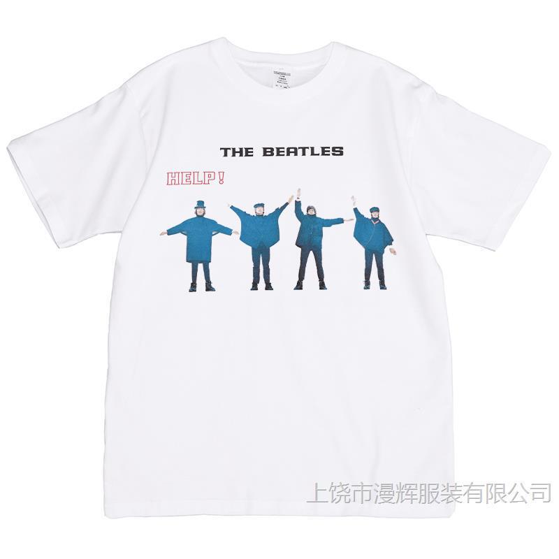 Beatles Rock Band Digital Direct Injection American Street Hip-Hop Retro Vtg Short-Sleeved T-Shirt
