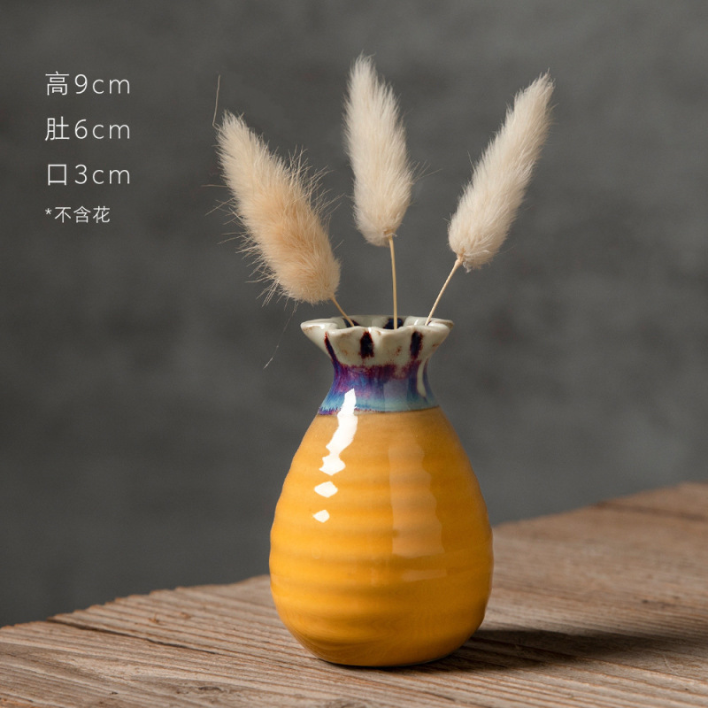 景德镇创意ins风迷你陶瓷小花瓶插干鲜花摄影道具文艺摆件马卡龙|undefined