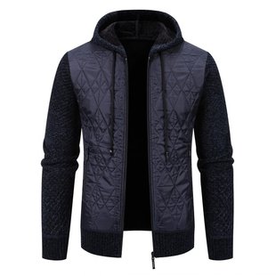 2025 cardigan autumn and winter new men's casual hooded sweater coat Joker fleece-lined a generation of hair