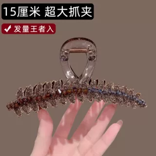 2025新款超大号麦穗抓夹女时尚镶钻全盘发夹后脑勺鲨鱼夹大号发饰
