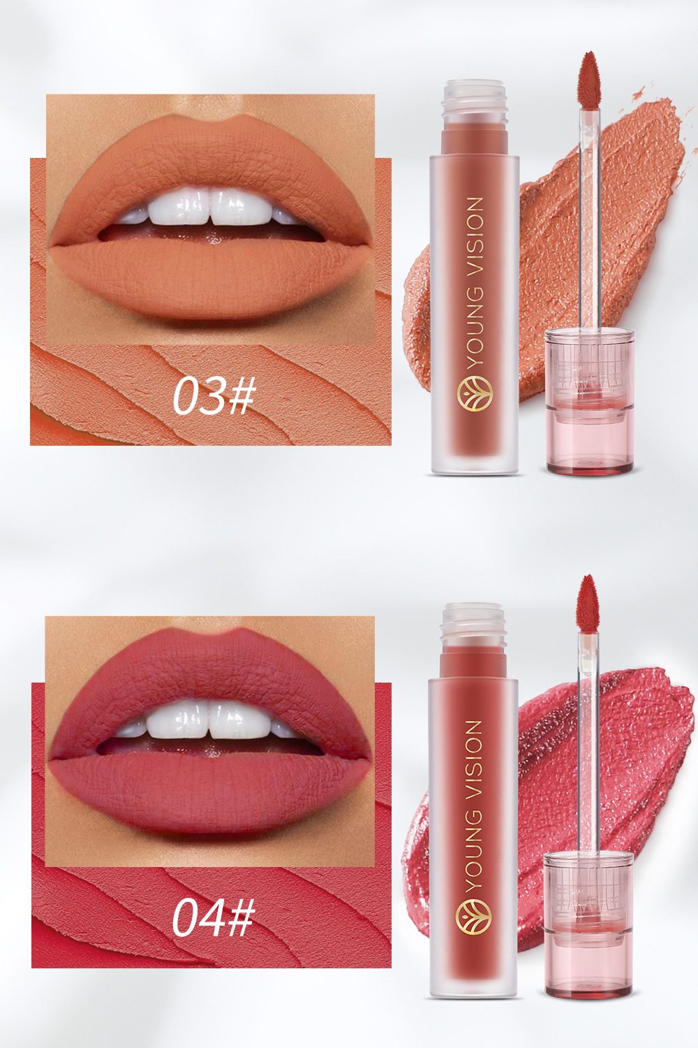 YOUNG VISION Matte lip gloss, velvet, non-stick, 6 colors available, liquid lipstick lip gloss undefined