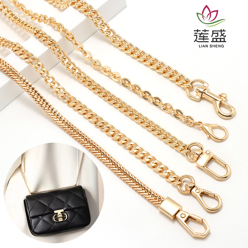 Crossbody Bag Flat Chain Shoulder Strap Metal Accessories DIY Crossbody Bag with Chain Removable Fashionable All-match Decoration