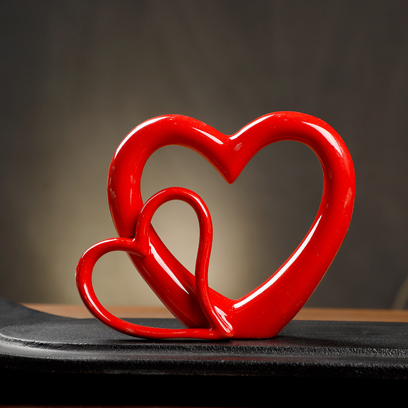 Valentine'S Day Festival Heart Shape Pattern Simple Style Heart Shape Ceramics Vase