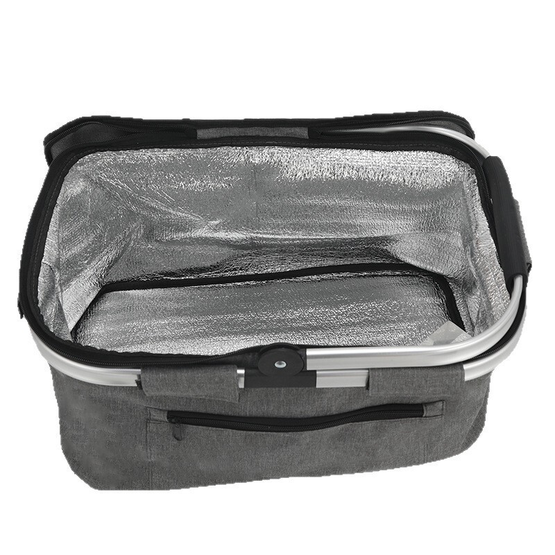 Manufacturer Customized Large-Capacity Picnic Basket, Outdoor Waterproof Camping Insulated Bag, Foldable Grocery Shopping Tote for Keeping Food Fresh and Ice