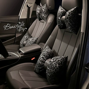 Car Headrest Lumbar Support Car Pillow Neck Pillow Lumbar Pillow Car Seat Cushion Cross-Border Leopard Print Interior Accessories