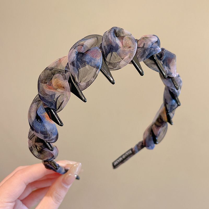 法式晕染网纱带齿发箍女百搭高颅顶蓬松头箍正反两戴发卡发捆发饰|undefined