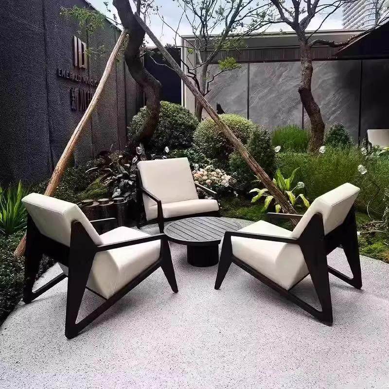 Diseñador de sofá de madera maciza al aire libre, sofá de madera maciza, sala de ocio del hotel, sala de club, sala de jardín