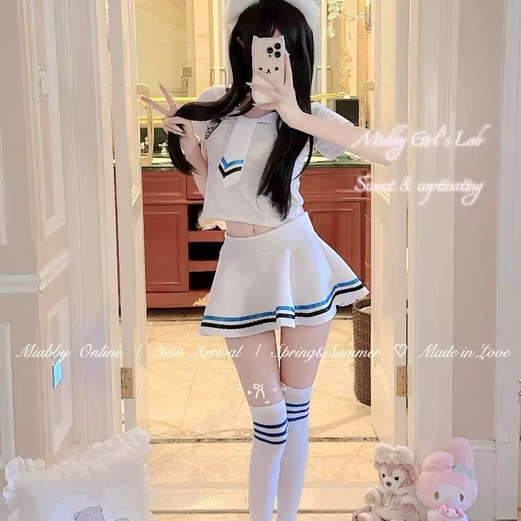 西诗「甜御学妹」日系纯欲清纯软妹jk学院风少女居家睡衣套装