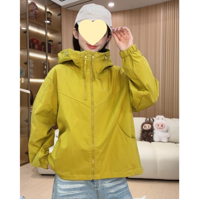 双拉链女款连帽春秋纯色短款休闲拼接防风韩版短外套高级感紫色|undefined