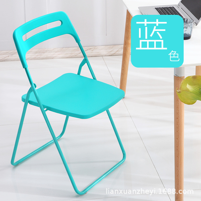 Silla plegable, silla de comedor de plástico para el hogar, evento portátil, capacitación en conferencias, respaldo del personal, silla de computadora, taburete, simple ins